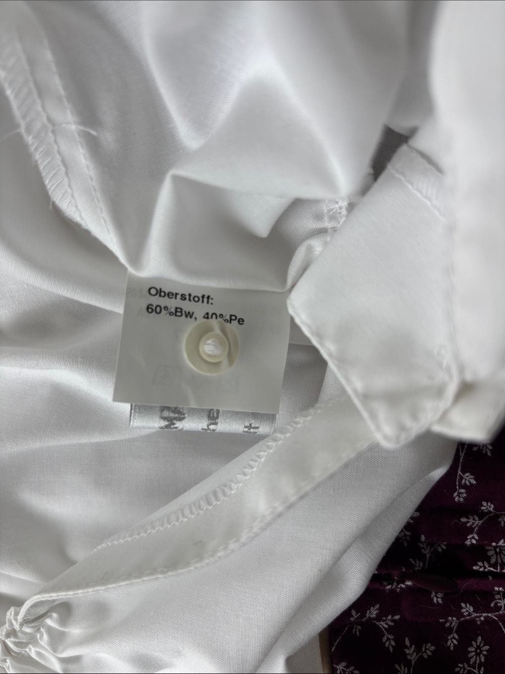 Burgundy Floral Midi Dress with Puff Sleeve Blouse (Traditional Dirndl) - Picture 11 of 13